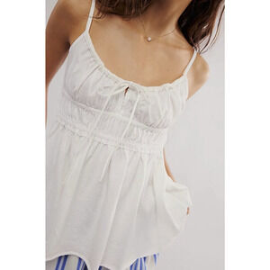 Free People Women Scarlett Tank Top Ivory Size L